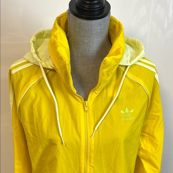 ADIDAS ORIGINALS Windbreaker Jacket Neon Yellow, Size L - Picture 12 of 16